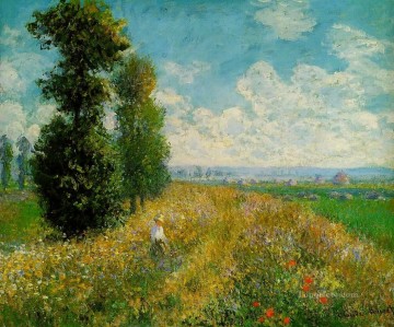  Argenteuil Pintura al %C3%B3leo - Pradera con álamos, también conocidos como álamos, cerca del paisaje de Argenteuil Claude Monet